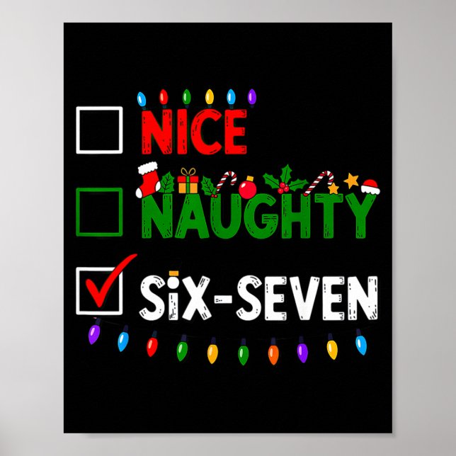 6-7 Meme Nice Naughty Six Seven 67 Christmas  Poster (Framsidan)