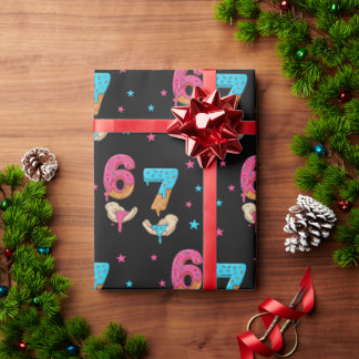 6 7 Meme Six Seven Birthday Wrapping Paper Presentpapper