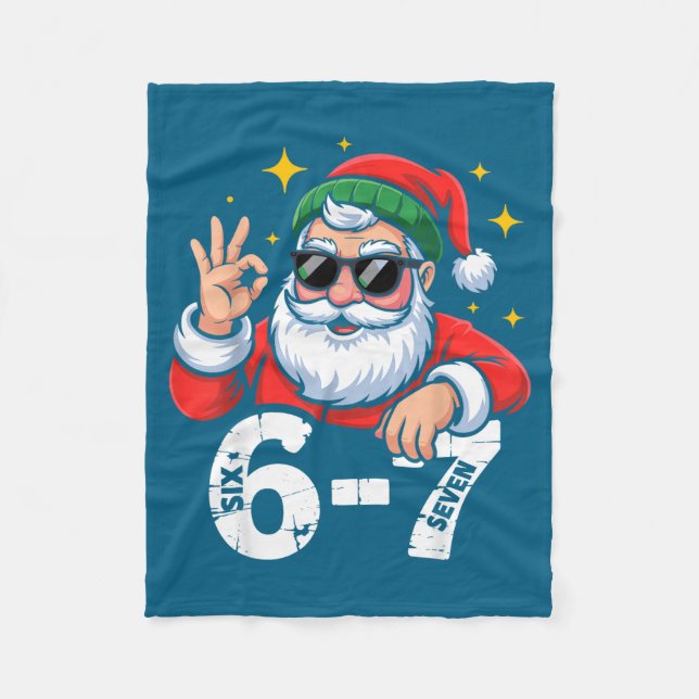 6 7 Meme Six Seven Christmas Gen Z Alpha Teen Boys Fleecefilt (Framsidan)