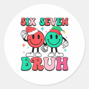 6 7 Meme Six Seven Xmas Roligt 67 Jul Pojkar Gi Runt Klistermärke