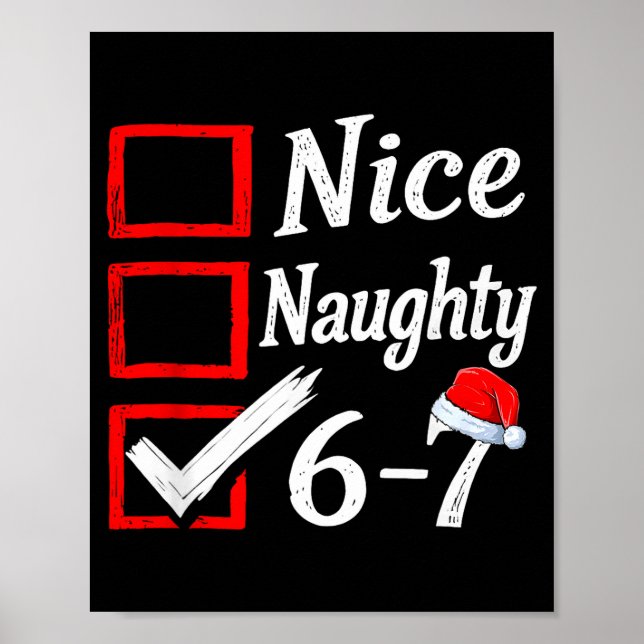 6-7 Meme Snäll Elak 67 Jul Hjärnrot Rolig Poster (Framsidan)