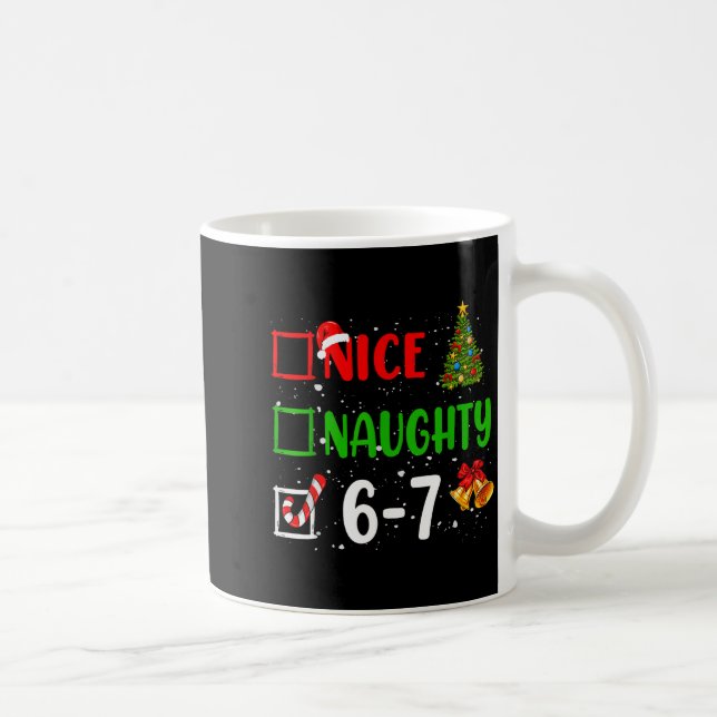 6-7 Meme Snäll Stygg 67 Jul Roligt Xmas Barn Kaffemugg (Höger)