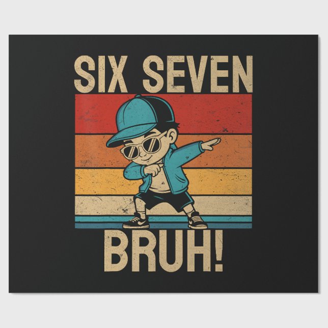 6 7 Nummer Dabba Six Seven Bruh Presentpapper (Platt)