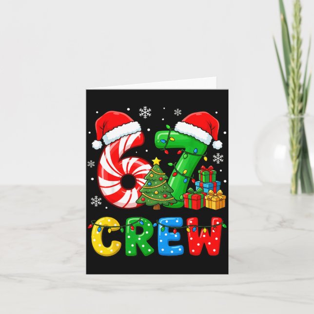 6 7 Pajamas Six Seven Matching Ugly Christmas 67 F Kort (Framsida)