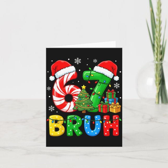 6 7 Pajamas Six Seven Matching Ugly Christmas 67 G Kort (Framsida)