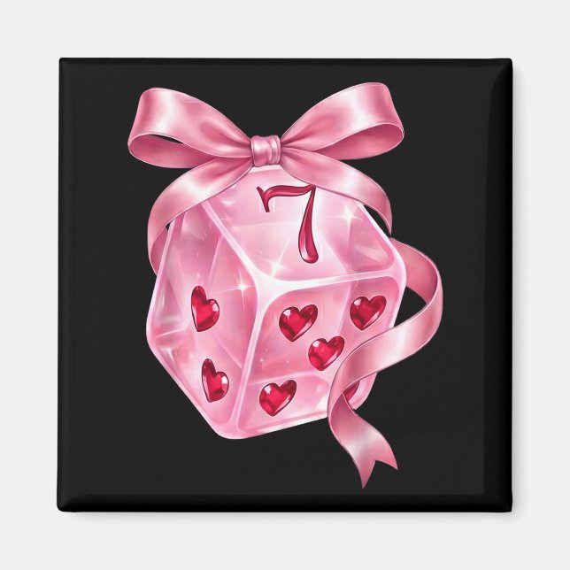 6 7 Preppy Valentine Y2k Funny Coquette Nk Dice Bo Magnet (Framsidan)