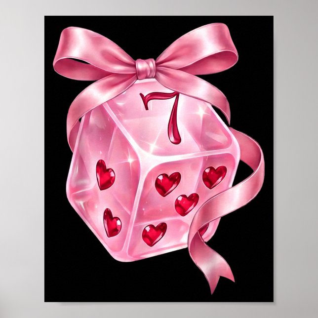 6 7 Preppy Valentine Y2k Funny Coquette Nk Dice Bo Poster (Framsidan)