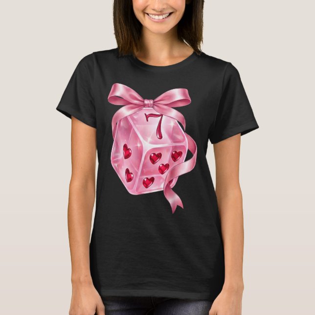 6 7 Preppy Valentine Y2k Funny Coquette Nk Dice Bo T Shirt (Framsida)