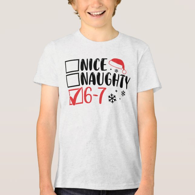 “6 7” Santa Christmas Checklist: T Shirt (Framsida)