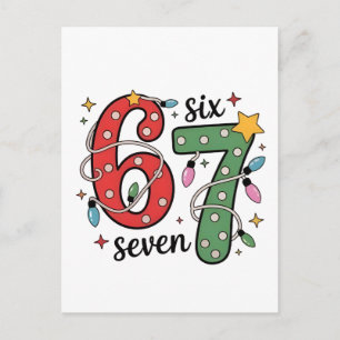 6 7 Sex Sju Hand Gen Z Alpha Meme Slang Jul Inbjudan Vykort