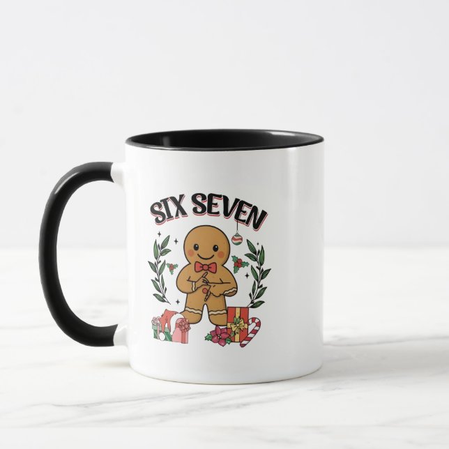 6 7 Sex Sju Hand Gen Z Alpha Pepparkaksmeme  Mugg (Vänster)
