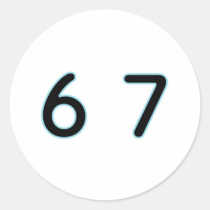 6 7 Six Seven Episkt Lit Runt Klistermärke