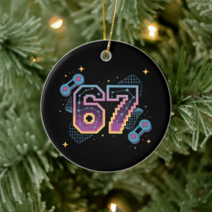 6 7 Six Seven Gaming Gen Z Alpha Meme Slang Julgransprydnad Keramik