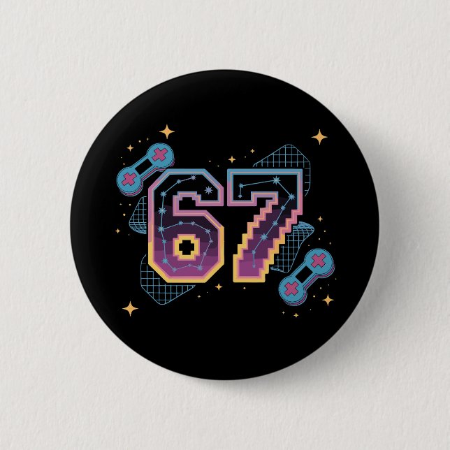 6 7 Six Seven Gaming Gen Z Alpha Meme Slang  Knapp (Framsida)