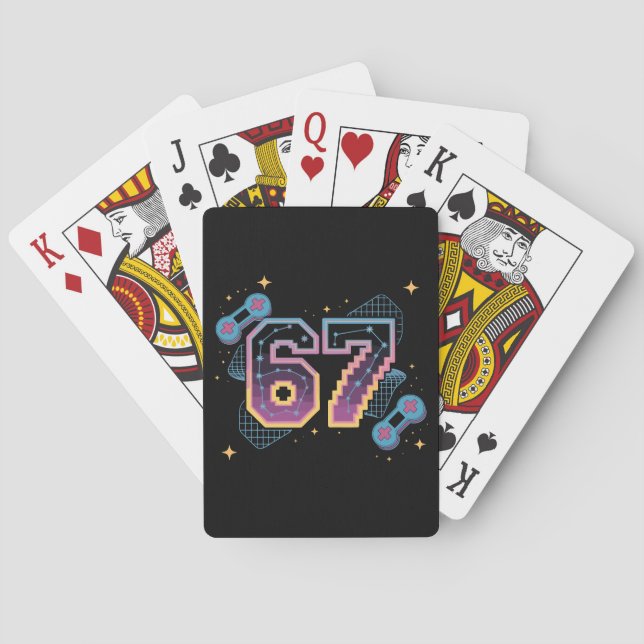 6 7 Six Seven Gaming Generation Z Alpha Meme Slang Casinokort (Baksidan)