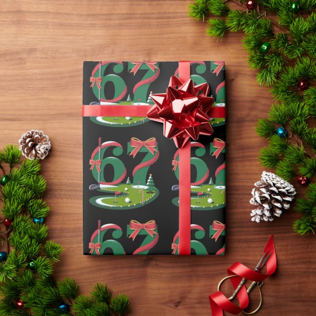 6 7 Six Seven Golf Gen Z Alpha Meme Xmas Golfande Presentpapper (Julgåva)