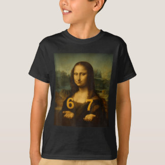 6 7 Six Seven Meme 67 Funny Mona Lisa Gen Z Alpha T Shirt