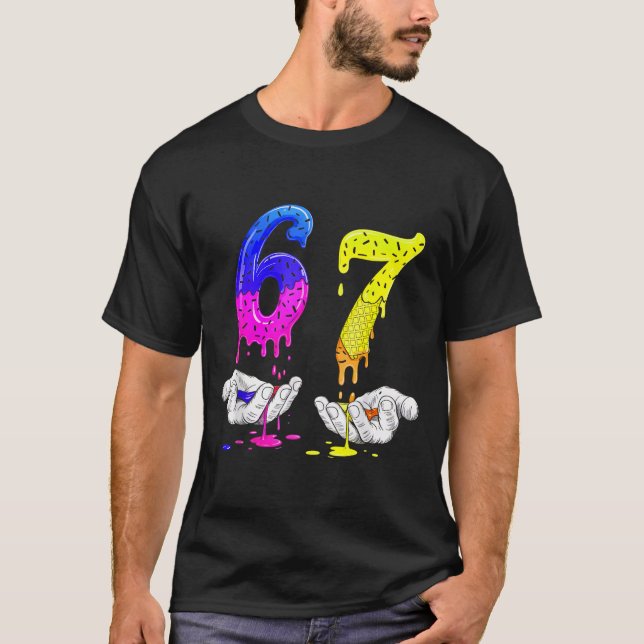 6 7 Six Seven Meme 67  T Shirt (Framsida)