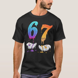 6 7 Six Seven Meme Hands Ice Cream Baseball Drip B T Shirt