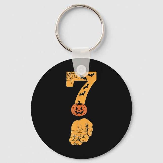 6 7 Six Seven Meme Med Hand Spindelnät Halloween  Nyckelring (Framsida)