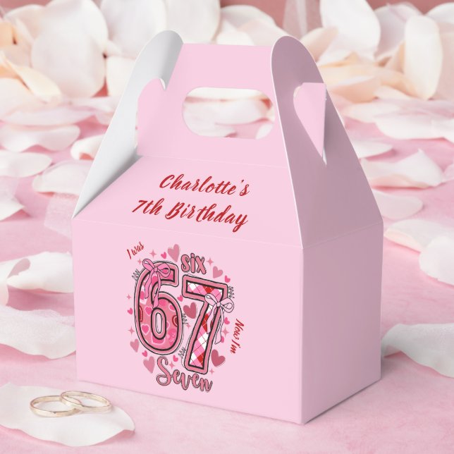6 7 Six Seven Meme Trend Rosa Flicka 7-årsdag Presentaskar (Bröllop)