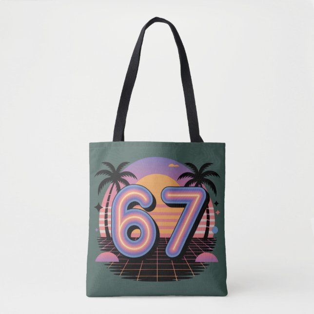 6 7 Six Seven Vaporwave Gen Z Alpha Meme  Tygkasse (Framsida)