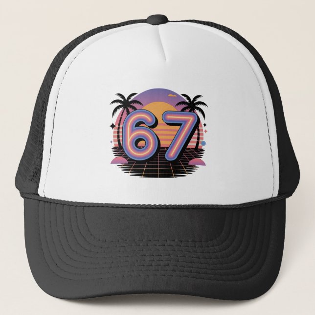 6 7 Six Seven Vaporwave Generation Z Alpha Meme  Keps (Framsida)