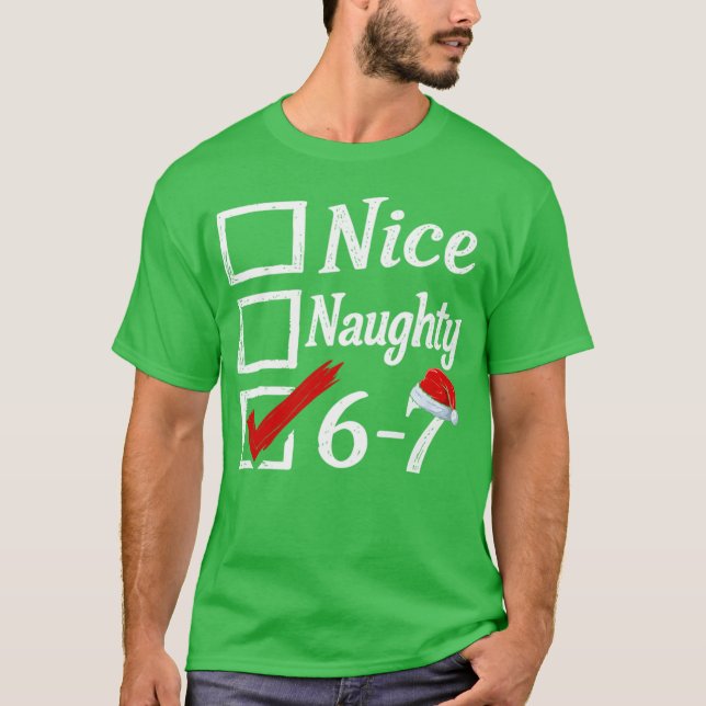 6-7 Snäll Elak 67 Hjärnrot Tomte T Shirt (Framsida)