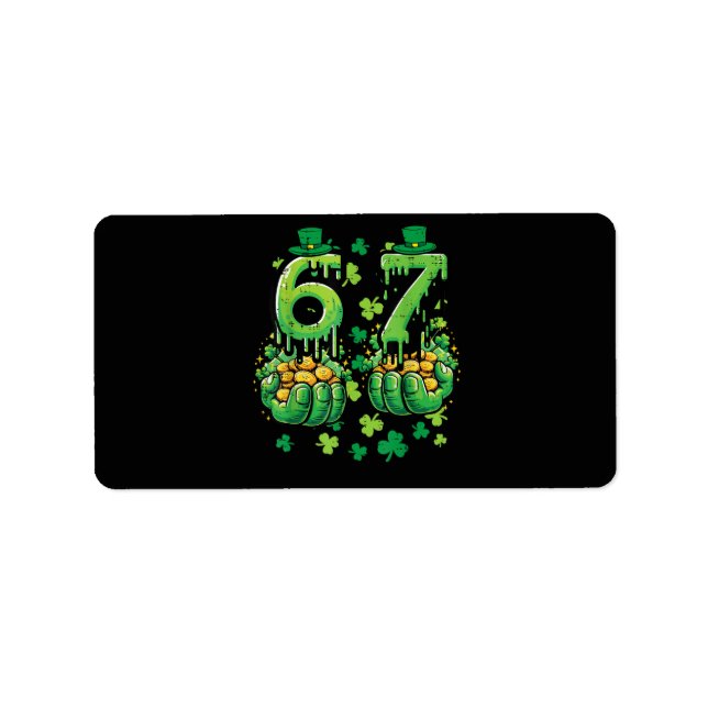 6 7 St Patrick's Day Adressetikett (Framsidan)