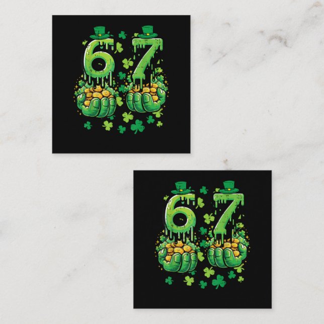 6 7 St Patricks Day Fyrkantigt Visitkort (Fram/baksida)