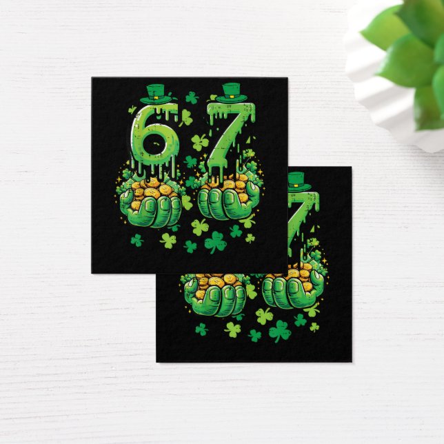 6 7 St Patricks Day Fyrkantigt Visitkort (Skivbord)