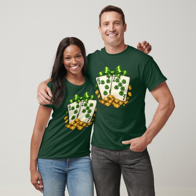 6 7 St Patricks Day Shamrock Spelkort Lucky T Shirt (Unisex)