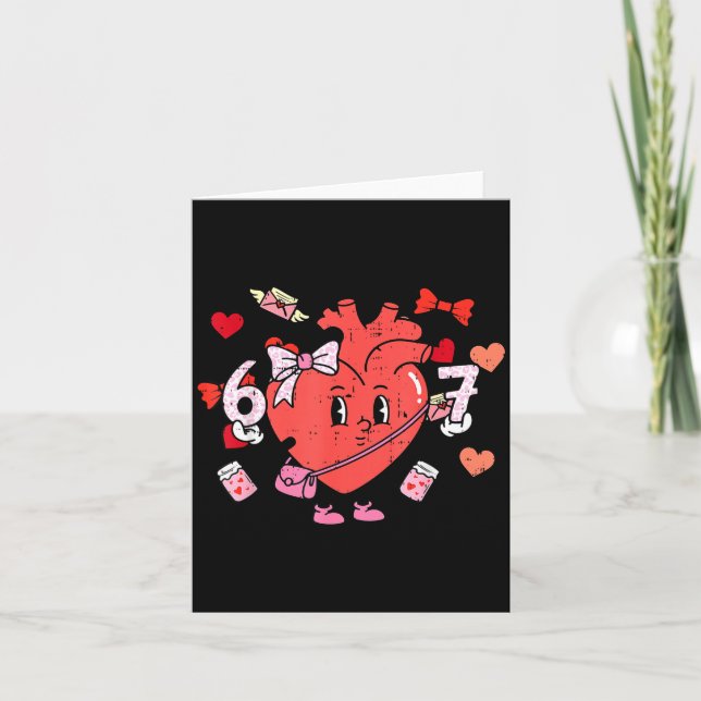 6 7 Valentines Day Women 67 Valentine Meme Six Sev Kort (Framsida)