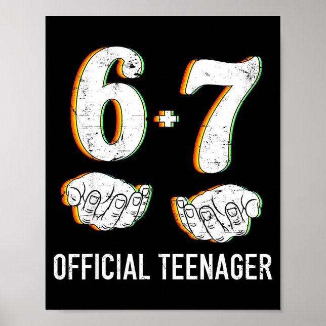 6+7 Year Old Boys Girls Teenager 13th Birthday Fun Poster (Framsidan)