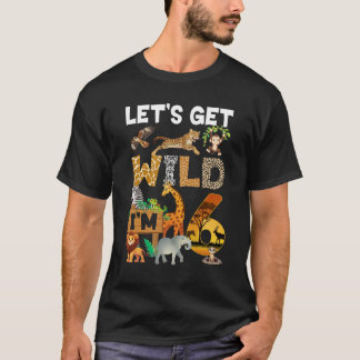6 Ålder Zoo Birthday Safari Jungle Animal 6e B T Shirt