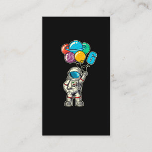 6 Åldersdagar Astronaut Balloon Planets Visitkort