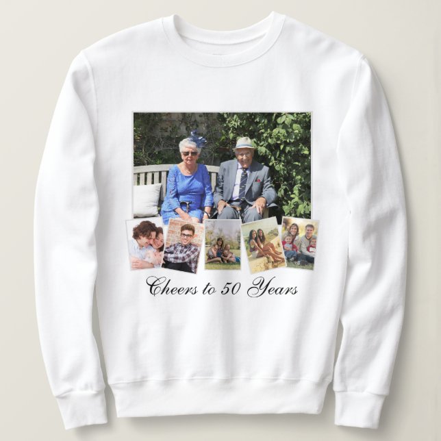 6 Anpassningsbar för fotofamiljesammanfotning T Shirt (Design framsida)