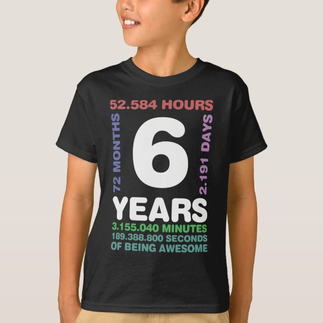 6 år 72 månader Födelsedag T Shirt (Framsida)