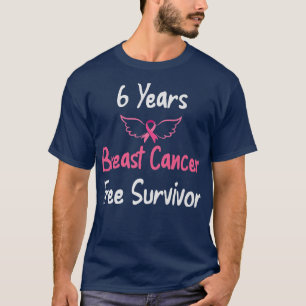 6 år Breast Cancer Free Rosa Breast Cancer Surv T Shirt