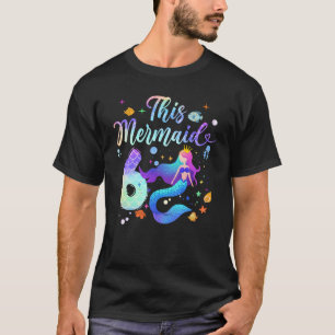 6 år Den här Sjöjungfrun är 6e Birthday Girl Daugh T Shirt