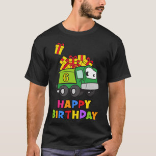 6 år gamla 6e Birthday Lastbil roliga yoga kläder T Shirt