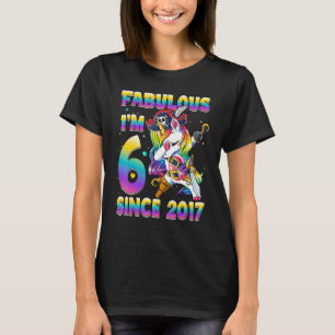 6 år Gamla flickor som döper Unicorn Pirater 6e Bi T Shirt