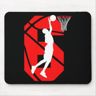 6 år gammal 6e Birthday Boy Basketball älskare Musmatta
