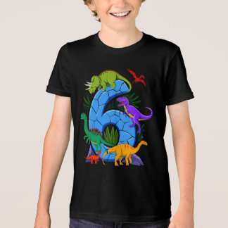 6 år gammal dinosaur Birthday 6e t Rex Dino sex T Shirt