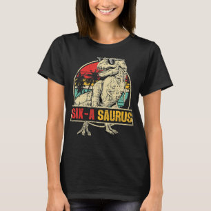 6 år gammal dosinosaur Birthday 6e Rex Dino Sex Sa T Shirt