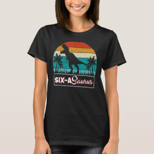 6 år gammal dosinosaur Birthday 6e Rex Dino Sex Sa T Shirt