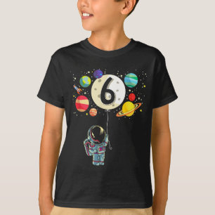 6 år gammal födelsedags pojke astronaut 6-årsdag t shirt