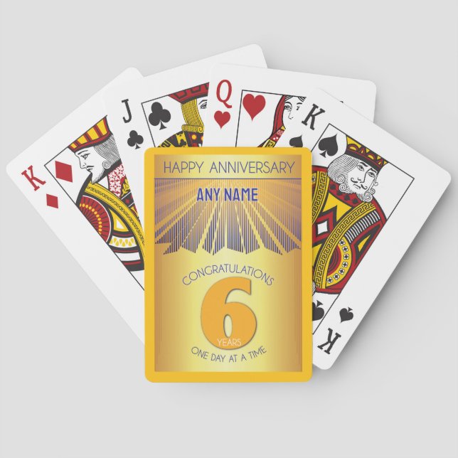 6 år | Golden Ray 12 stegs CUSTOM NAME Casinokort (Baksidan)