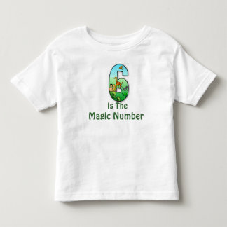 6 är magin numrerar småbarn T-tröja Tee Shirt