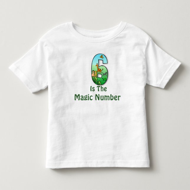 6 är magin numrerar småbarn T-tröja Tee Shirt (Framsida)